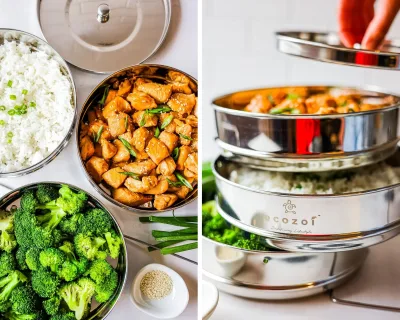 Accesorios para olla a presión Instant Pot: inserto de acero inoxidable de 3 niveles para ollas de 6 Qt / 8 Qt