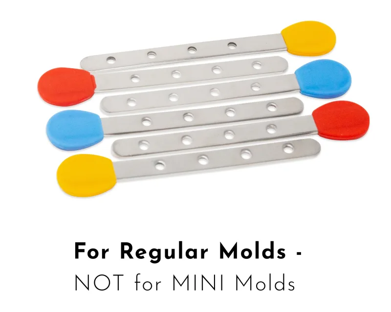 6 Reusable Stainless Steel Sticks - for Ecozoi Square and Round Popsicle Molds