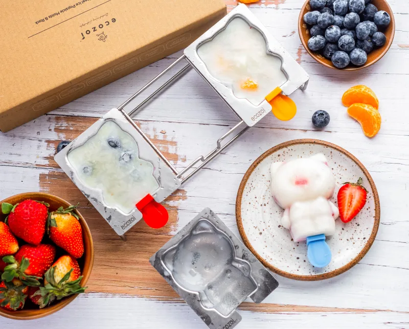 Stainless Steel Popsicle Molds, 3 Cat Shaped Molds with Steel Sticks