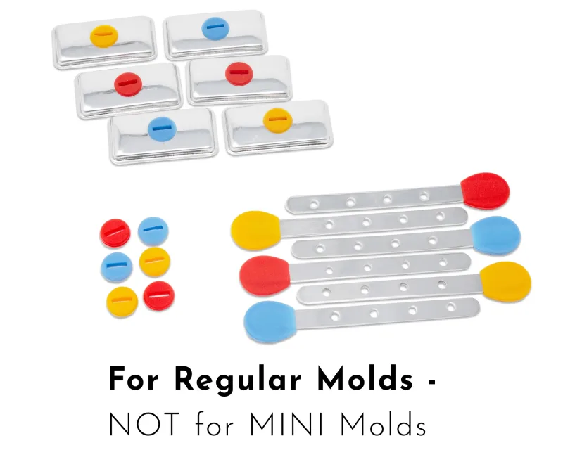 6 Reusable Steel Sticks + 6 Lids + 12 Silicone Seals - for Ecozoi Square Popsicle Molds