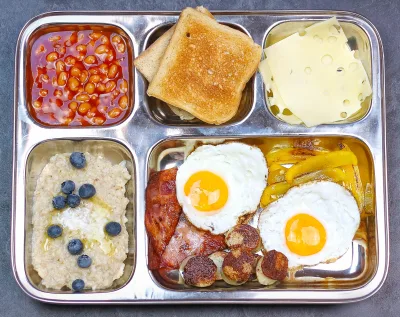 Tallerkener i rustfrit stål til middag, genanvendelige, 5 rum, 2-pak