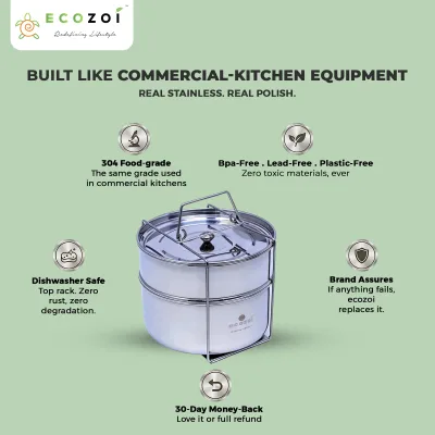 Tabuleiros para Instant Pot, 2 níveis para panelas de pressão de 6 Qt / 8 Qt com 5 copos mini para cozer