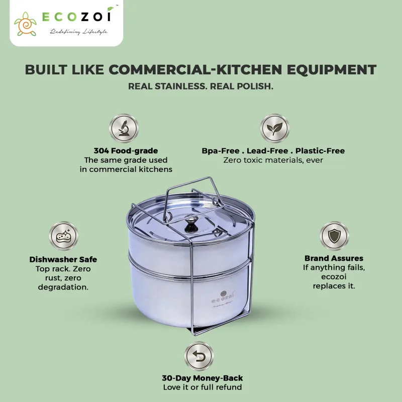 Tabuleiros para Instant Pot, 2 níveis para panelas de pressão de 6 Qt / 8 Qt com 5 copos mini para cozer