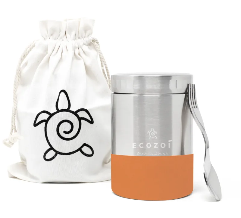 Protective Sleeve for Ecozoi Stainless Steel Insulated Food Jar - Orange Color